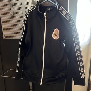 Kids Black Zip-Up Jacket with Crest